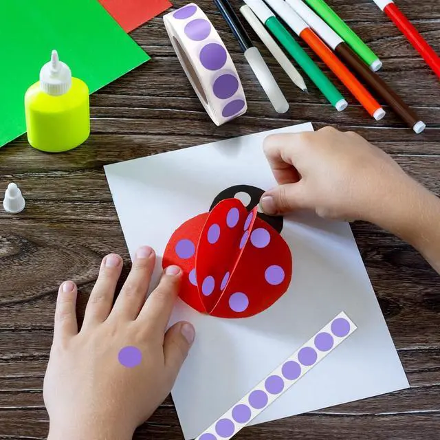 Alt view image 3 of 7 - PARLAIM 0.5 Inch Round Permanent Adhesive Color-Code Dot Stickers,1000 Stickers (Lavender)