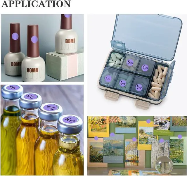 Alt view image 7 of 7 - PARLAIM 0.5 Inch Round Permanent Adhesive Color-Code Dot Stickers,1000 Stickers (Lavender)