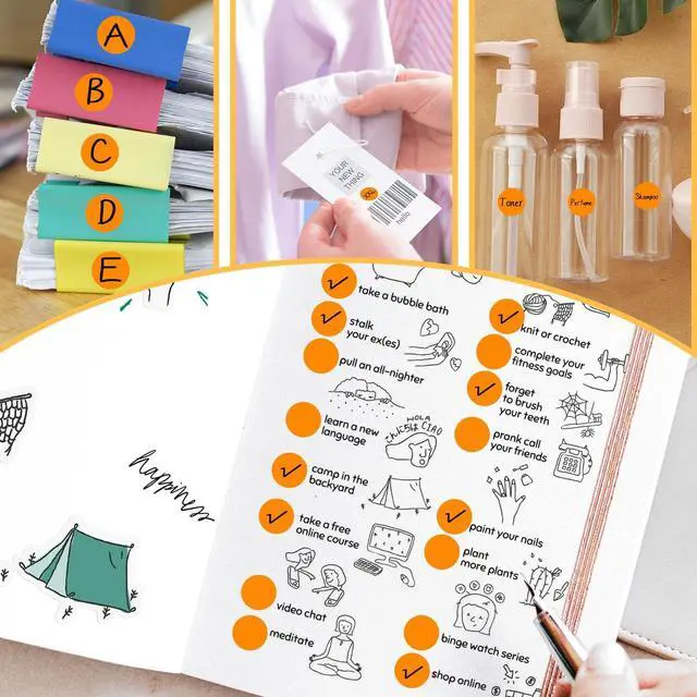 Alt view image 7 of 7 - 500 PCS 1/2" Orange Circle Stickers,Color Dot Stickers for Classroom,Office,DIY,Yard Sale Price Sticky Dots Labels