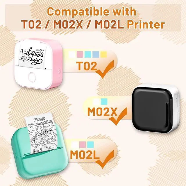 Alt view image 7 of 7 - T02 S002 AHM2 Mini Printer Color Thermal Sticker Paper, 50mm, 3 Rolls | 50mmx3.5mm, Strong Sticky, DIY Journal, Color Labels, Keep for 20 Years, 3 Rolls