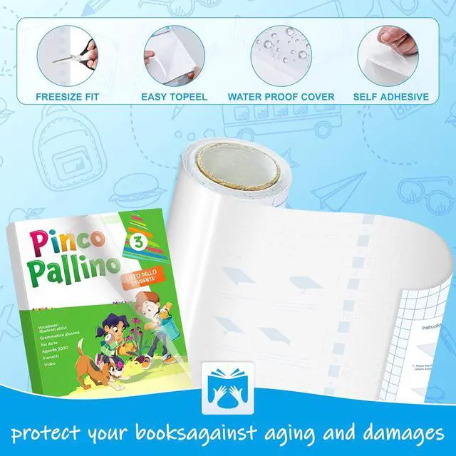 Alt view image 3 of 7 - Yeplan Clear Contact Paper Roll, 17.5 in x 5 ft, Self Adhesive Book Cover | Waterproof & Moldproof, Clear Protector for Crafts, Paperbacks, Textbooks, Hardcover Books, Menus & Documents, Easy to Cut