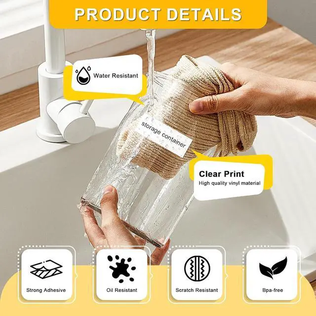 Alt view image 4 of 7 - Label Maker Tape Refills, 3 Rolls White Continuous Waterproof Labels Tape for Makeid L1/E1/Q1, 15mm x 4m Strong Adhesive Thermal Label Tape for Office Organization, Storage Bins, Food Containers