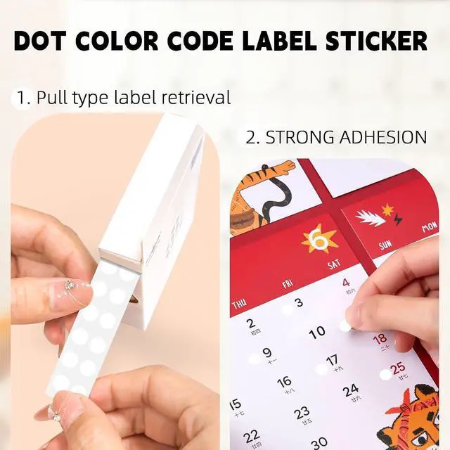 Alt view image 3 of 7 - PARLAIM 1/4 Inch Circle Sticker Labels,1000 Stickers Round Color Coding Circle Dots Stickers, Adhesive Roll Dot Label for Inventory Organize, File Classification (White)