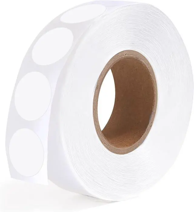 Main image of 1000 PCS Dot Stickers 1/2 Inch Circle Small Round Coding Labels, 0.5 inch Blank White Color Sticky Dots for Yard Sale Office Shop Home Marking (White)
