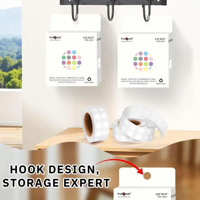 Alt view image 7 of 7 - PARLAIM 1/4 Inch Circle Sticker Labels,1000 Stickers Round Color Coding Circle Dots Stickers, Adhesive Roll Dot Label for Inventory Organize, File Classification (White)