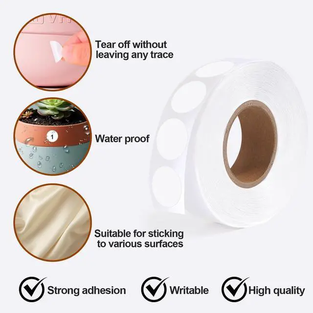Alt view image 4 of 7 - 1000 PCS Dot Stickers 1/2 Inch Circle Small Round Coding Labels, 0.5 inch Blank White Color Sticky Dots for Yard Sale Office Shop Home Marking (White)
