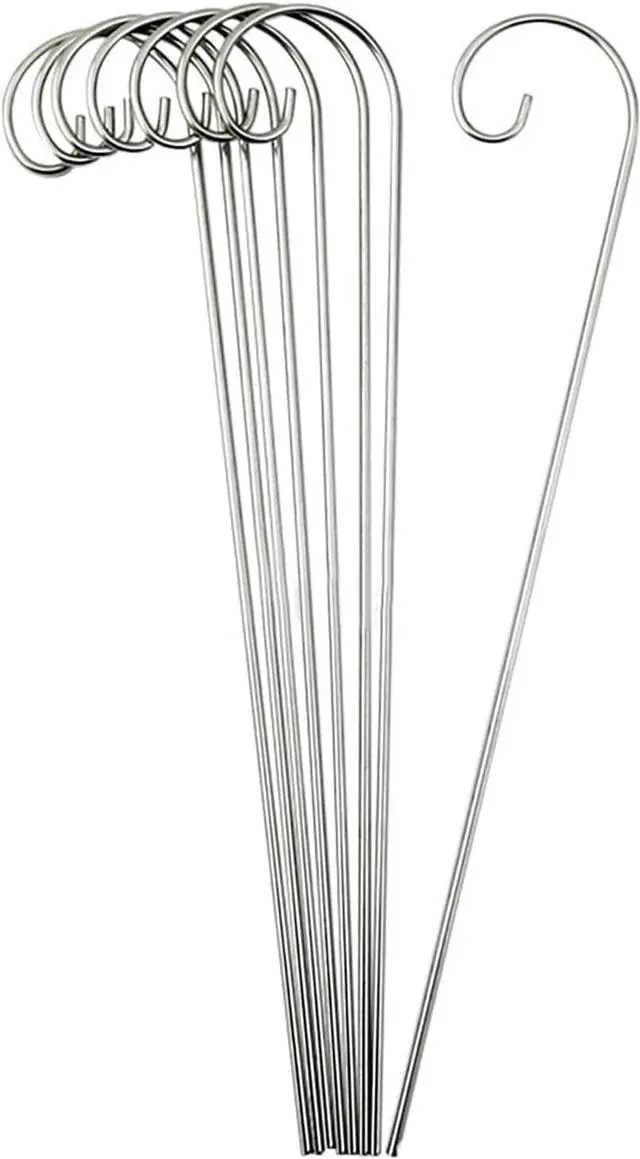 Main image of 20Pcs 8 Inch Silver Plant Label Hooks with Twisted Design, Durable Metal Stake Clips for Garden Plant Markers, Herb and Vegetable Plant Sign Organizers for Outdoor Seedling Nursery