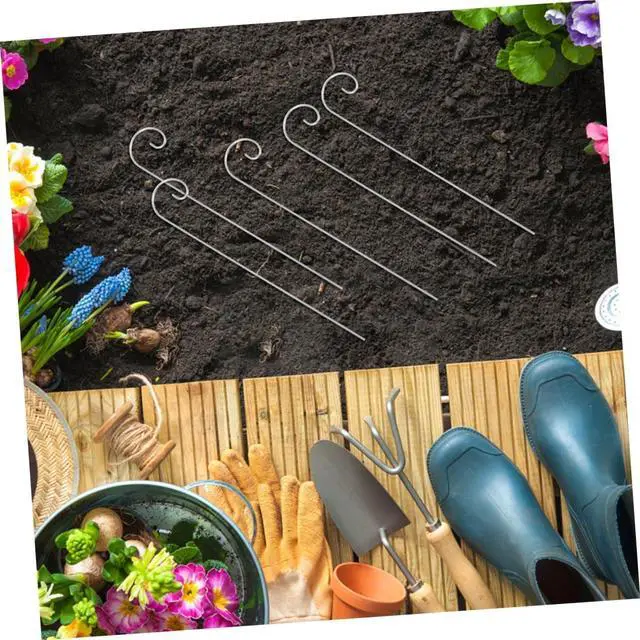Alt view image 7 of 7 - 20Pcs 8 Inch Silver Plant Label Hooks with Twisted Design, Durable Metal Stake Clips for Garden Plant Markers, Herb and Vegetable Plant Sign Organizers for Outdoor Seedling Nursery