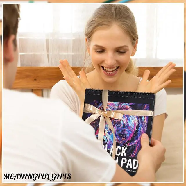 Alt view image 7 of 7 - Black Paper Sketchbook 9 × 12 in, 30 Sheets, 160gsm Spiral Bound | Acid-Free 98Lb Black Paper, Lays Flat, Clean Tear-Out Pages, for Colored Pencil, Chalk, Gel Pens And Mixed Media