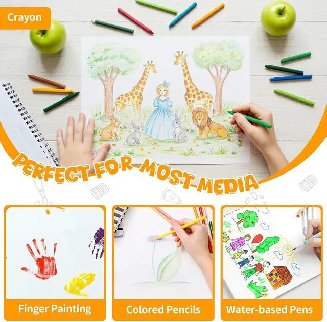 Alt view image 5 of 7 - Umriox Drawing Pad for Kids, 6x9 Sketch Book, 2-Pack, 80 Sheets Each | Portable Glue-Bound Sketch Pad, 110gsm Acid-Free Paper, Kids Art Supplies for Drawing, School, Travel & Creative Activities