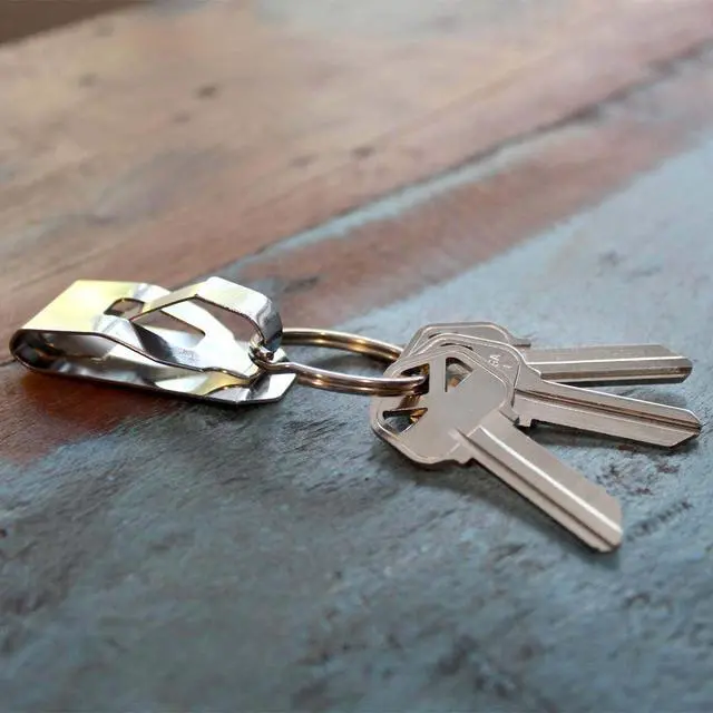 Alt view image 5 of 7 - Secure Belt Clip Key Holder with Metal Hook & Heavy Duty 1 1/4 Inch Keychain Ring - Metal Key Chain Keeper for ID Badge/Key