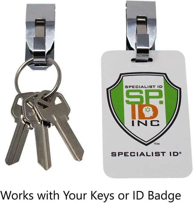 Alt view image 7 of 7 - Secure Belt Clip Key Holder with Metal Hook & Heavy Duty 1 1/4 Inch Keychain Ring - Metal Key Chain Keeper for ID Badge/Key