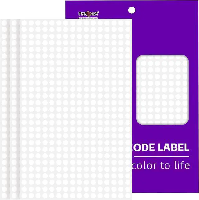 Main image of PARLAIM 1/4 Inch Roll Color Coding Labels,4200per Round Adhesive Circle Dot Stickers Dispenser Box for Office Marking,Organizing(White)