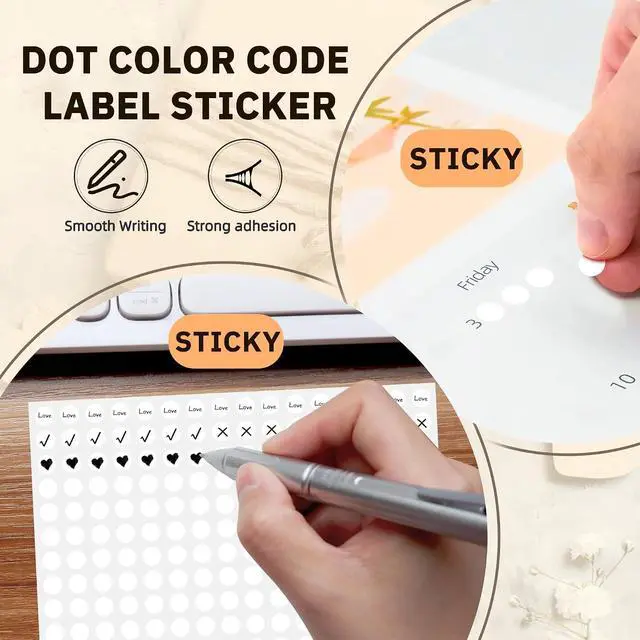 Alt view image 3 of 7 - PARLAIM 1/4 Inch Roll Color Coding Labels,4200per Round Adhesive Circle Dot Stickers Dispenser Box for Office Marking,Organizing(White)