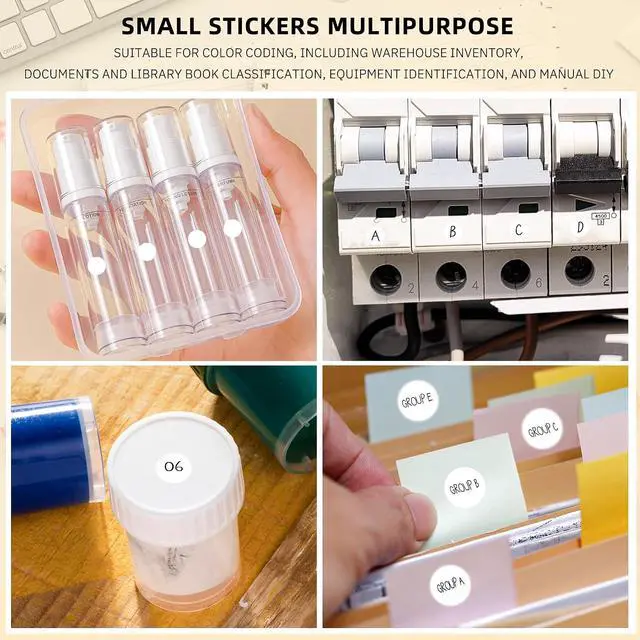 Alt view image 6 of 7 - PARLAIM 1/4 Inch Roll Color Coding Labels,4200per Round Adhesive Circle Dot Stickers Dispenser Box for Office Marking,Organizing(White)