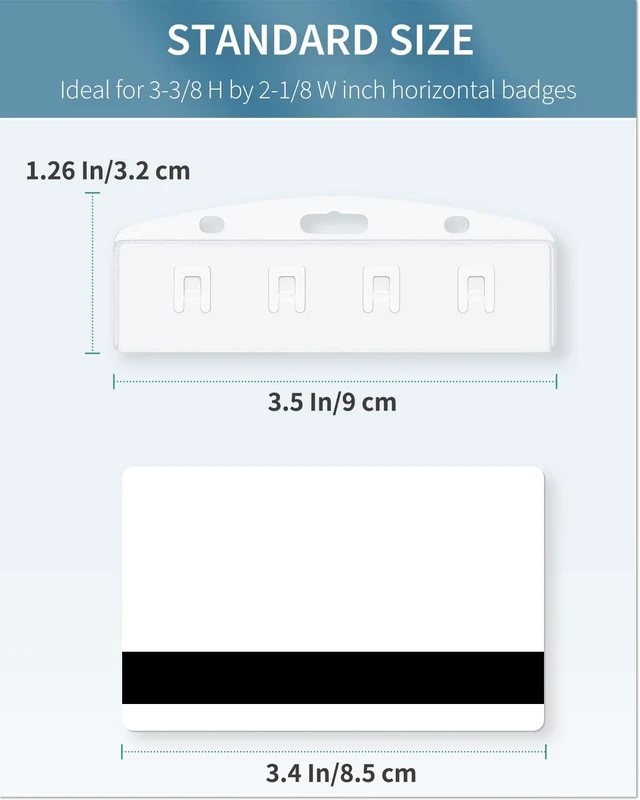 Alt view image 3 of 7 - Pawfly 5 Pack Horizontal Half Card Badge Holders with Grippers Hard Transparent Protectors Sleeves Frosted Pouches for POS Magnetic Swipe Cards IDs Credit Cards and Passes