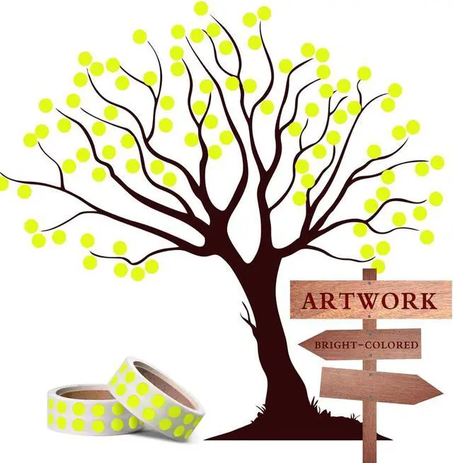 Alt view image 7 of 7 - PARLAIM 0.25 Inch Color-Code Dot Stickers,1000 Stickers Roll Coding Label Sticker for Office,Student Classroom(Fluorescent Yellow)