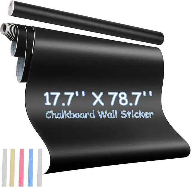 Main image of Chalkboard Wallpaper Peel and Stick, Blackboard Contact Paper, Self Adhesive Blackboard Wall Decals Removable Reusable Chalkboard Wallpaper for Kids, Home Office 17.7W x 84L