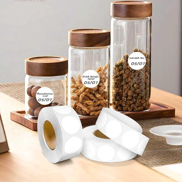 Alt view image 4 of 7 - 1 Inch Dot Stickers,White Circle Stickers Labels (1000 Pcs) | Round Stickers 1 Inch,White Stickers,Blank Stickers to Write on for Organization, Inventory, Classroom, Office