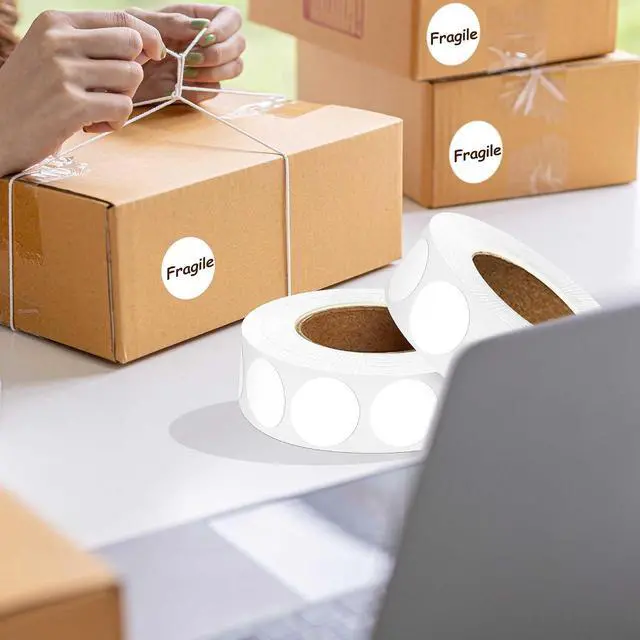 Alt view image 5 of 7 - 1 Inch Dot Stickers,White Circle Stickers Labels (1000 Pcs) | Round Stickers 1 Inch,White Stickers,Blank Stickers to Write on for Organization, Inventory, Classroom, Office