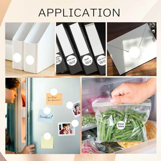 Alt view image 7 of 7 - 1 Inch Dot Stickers,White Circle Stickers Labels (1000 Pcs) | Round Stickers 1 Inch,White Stickers,Blank Stickers to Write on for Organization, Inventory, Classroom, Office