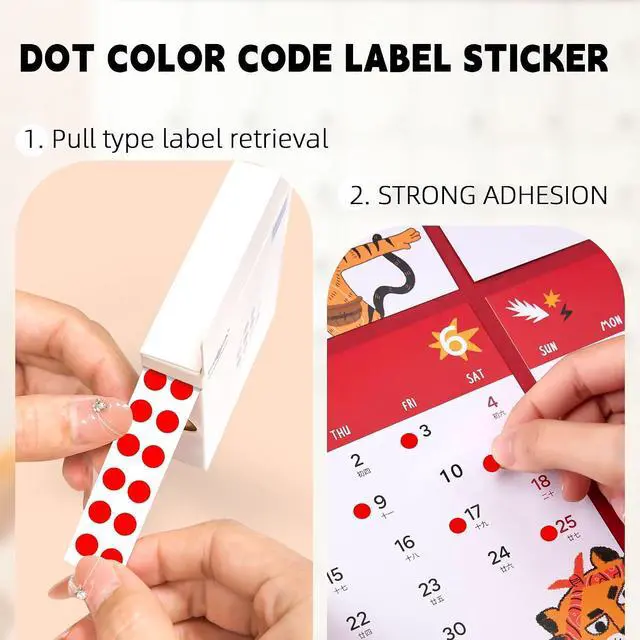 Alt view image 3 of 7 - PARLAIM 1/4 Inch Circle Sticker Labels,1000 Stickers Round Color Coding Circle Dots Stickers, Adhesive Roll Dot Label for Inventory Organize, File Classification (Red)