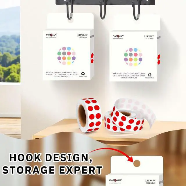 Alt view image 7 of 7 - PARLAIM 1/4 Inch Circle Sticker Labels,1000 Stickers Round Color Coding Circle Dots Stickers, Adhesive Roll Dot Label for Inventory Organize, File Classification (Red)