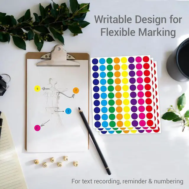 Alt view image 4 of 6 - 1600PCS, 3/4 Inch, Colored Dot Stickers Round Color Coding Labels | Glossy labels for kids, office & classroom. Great for decor, paper marking and daily organization.