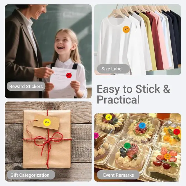 Alt view image 3 of 6 - 1600PCS, 3/4 Inch, Colored Dot Stickers Round Color Coding Labels | Glossy labels for kids, office & classroom. Great for decor, paper marking and daily organization.