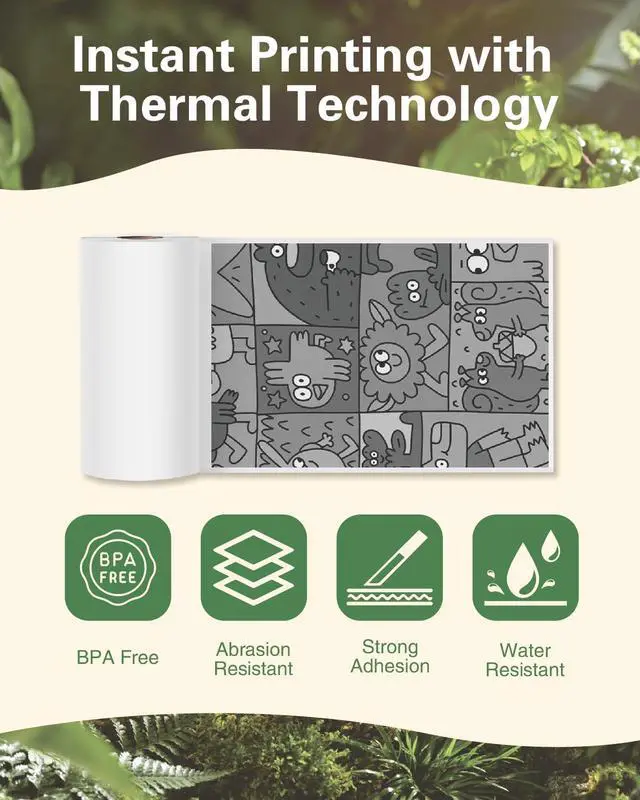 Alt view image 2 of 6 - 20 Rolls Thermal Sticker Paper, Self-Adhesive Mini Printer Paper for Photos, Notes, and Labels, White Sticky Thermal Paper for Pocket Bluetooth Printers, 2.24 x 0.98 inch