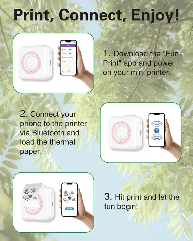 Alt view image 6 of 6 - 20 Rolls Thermal Sticker Paper, Self-Adhesive Mini Printer Paper for Photos, Notes, and Labels, White Sticky Thermal Paper for Pocket Bluetooth Printers, 2.24 x 0.98 inch