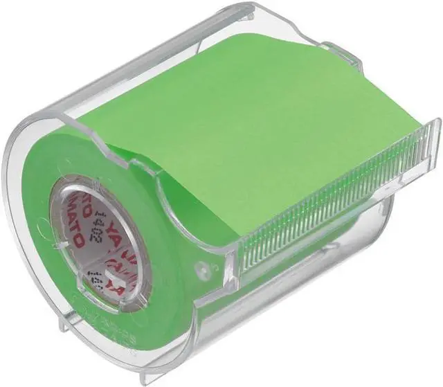 Main image of Yamato Memoc Roll Tape, Self-Stick Memo Paper Tape, with Tape Dispenser, 50mm x 10m, Lime, 1 ea. (RK-50CH-LI)