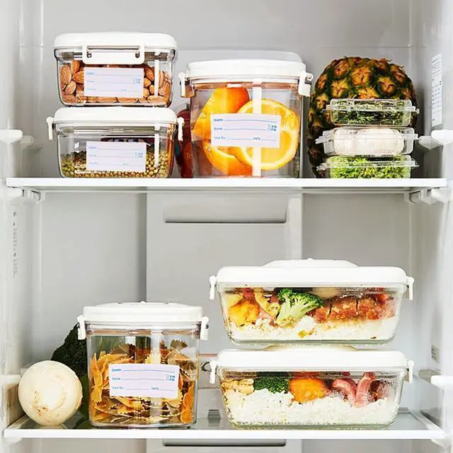 Alt view image 6 of 6 - 2 Rolls 1000 Pieces Removable Food Labels, 1 x 2 Inch | Date Stickers for Freezer, Refrigerator Food Containers - Easy to Write