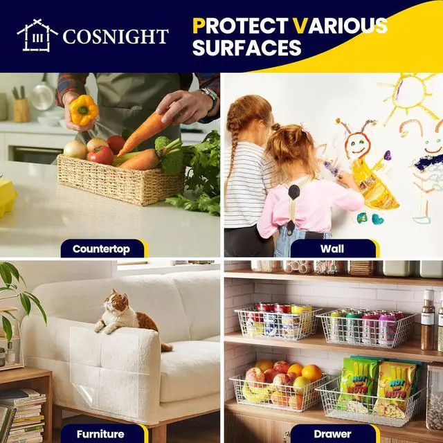 Alt view image 3 of 7 - COSNIGHT Clear Contact Paper Peel and Stick for Book Cover Protector | 17.7in x 5ft/Roll Clear Self Adhesive to Cover Books and Documents