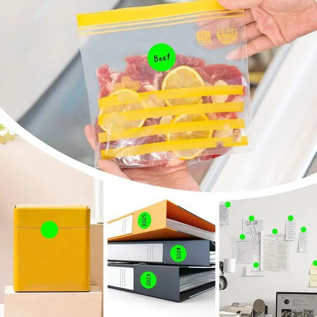 Alt view image 6 of 7 - PARLAIM 1 Inch Circle Color Coding Label Stickers,500PCS Inventory Sticky Dots Sticker in Dispenser Box,Fluorescent GreenAdhesive Round Dot Labels for Office Home(Fluorescent Green)