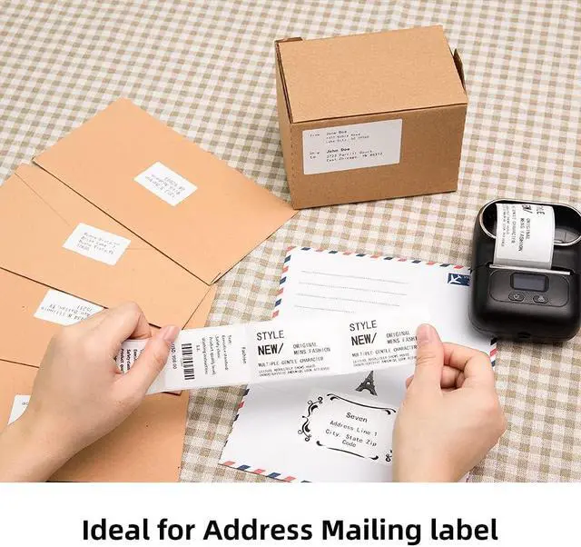 Alt view image 5 of 7 - Phomemo M110 Labels, Label Maker Waterproof Labels, 1.57"x1.18" (40x30mm) Multi-Purpose Square Self-Adhesive Compatible for Phomemo M110/M100/M250/M221 Label Printer, 230 Pcs/Roll, Black on White