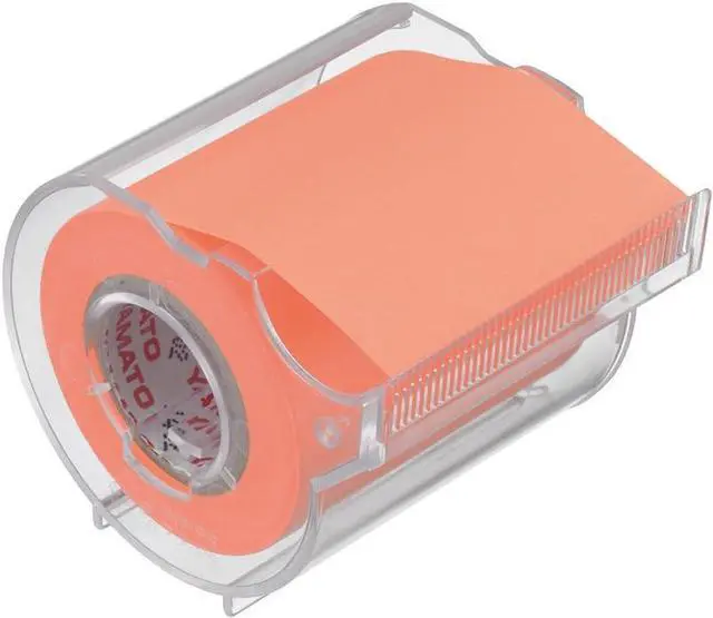 Main image of Yamato Memoc Roll Tape, Self-Stick Memo Paper Tape, with Tape Dispenser, 50mm x 10m, Orange, 1 ea. (RK-50CH-OR)