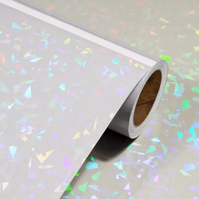 Alt view image 2 of 7 - Livelynine Contact Paper Peel and Stick Clear Holographic Self Adhesive Laminating Sheets Waterproof for Stickers Papers Crafts Books Cabinets Drawers Kids Classroom Decorative Wallpaper 15.8x78.8