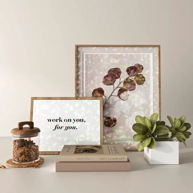 Alt view image 3 of 7 - Livelynine Contact Paper Peel and Stick Clear Holographic Self Adhesive Laminating Sheets Waterproof for Stickers Papers Crafts Books Cabinets Drawers Kids Classroom Decorative Wallpaper 15.8x78.8