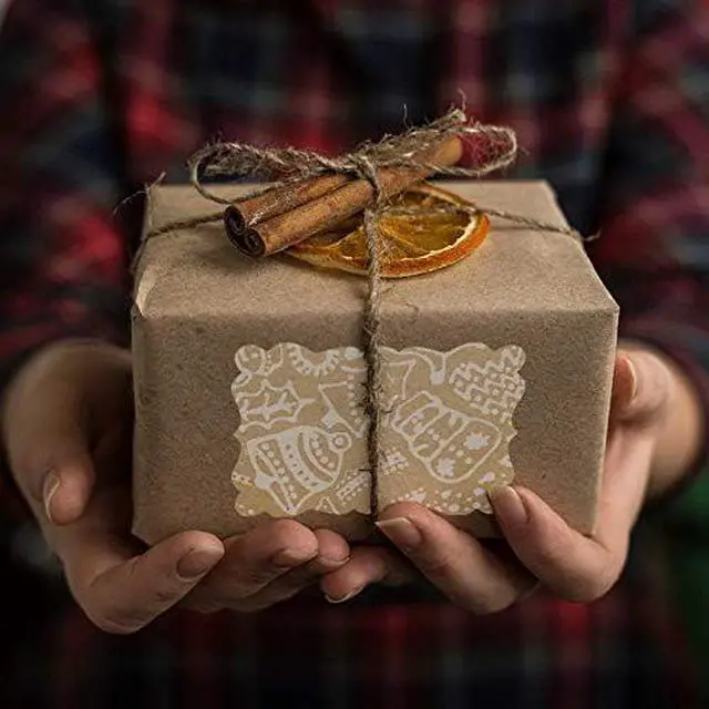 Alt view image 4 of 5 - Scalloped Kraft Paper Labels - Brown Stickers 2x3 (Roll of 100) Gift Tags