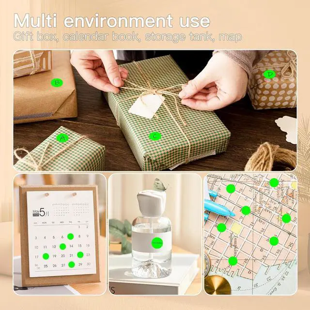 Alt view image 6 of 7 - PARLAIM 1/2 Inch Circle Sticker Labels,1000 Stickers Round Color Coding Circle Dots Stickers,Roll Dot Sticker Label for Office Home Office(Fluorescent Green)