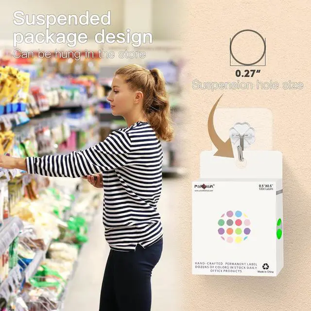 Alt view image 7 of 7 - PARLAIM 1/2 Inch Circle Sticker Labels,1000 Stickers Round Color Coding Circle Dots Stickers,Roll Dot Sticker Label for Office Home Office(Fluorescent Green)