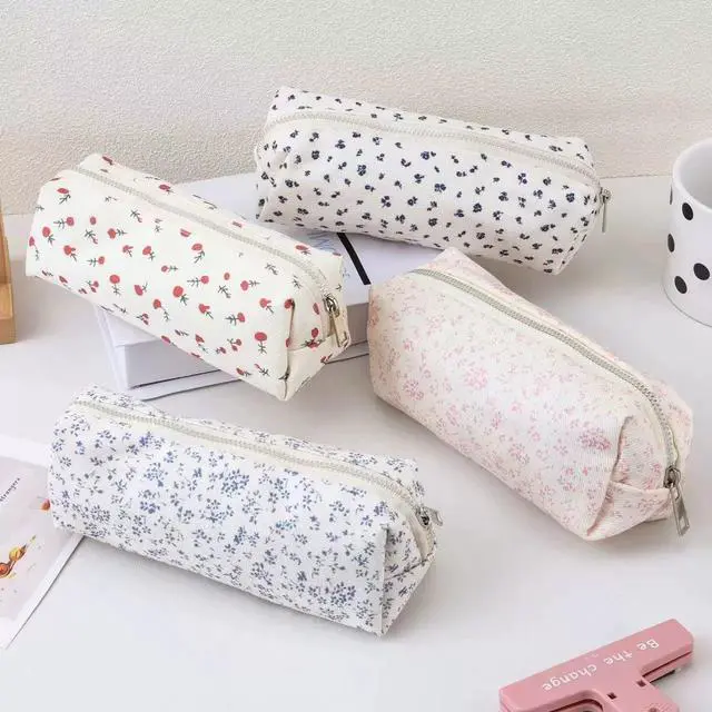 Alt view image 3 of 7 - Cute Pencil Case Aesthetic Student Pencil Pouch Coin Pen Pouch Cosmetic Bag Office Stationery Organizer For Kids Teen School (Z-Pink flower)