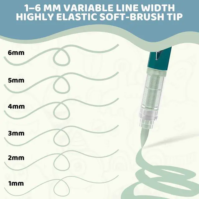 Alt view image 3 of 7 - 12 Colors Acrylic Paint Pens - Grey Paint Pens Markers, Brush Tip & Direct Ink Flow Suitable for Stone,Paper,Wood,Glass,Fabric Paint,DIY Crafts (Grey)