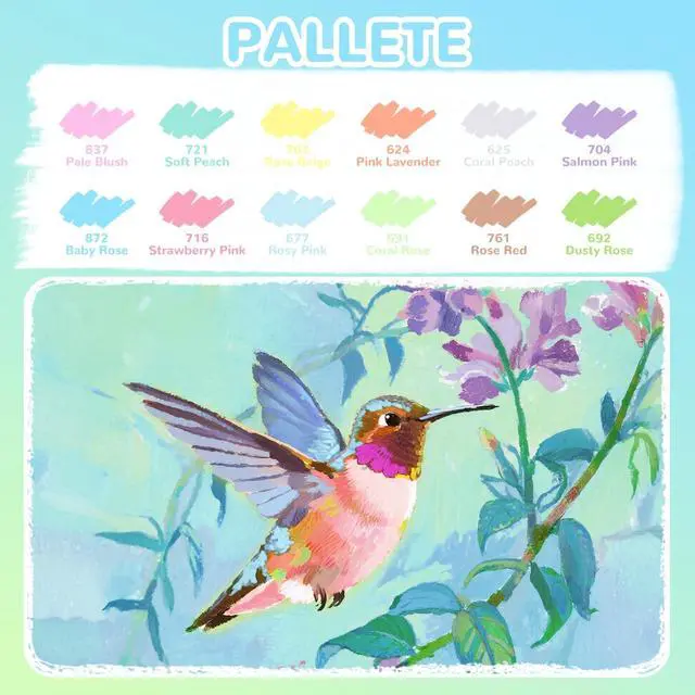 Alt view image 2 of 7 - Guangna 12 Macaron Acrylic Paint Markers, Brush Tip Acrylic Paint Pens for Pumpkin Paint, Rock Painting, Wood, Glass, Paper, Coloring Book, Ceramic, Canvas, DIY Crafts, Water-Based Ink