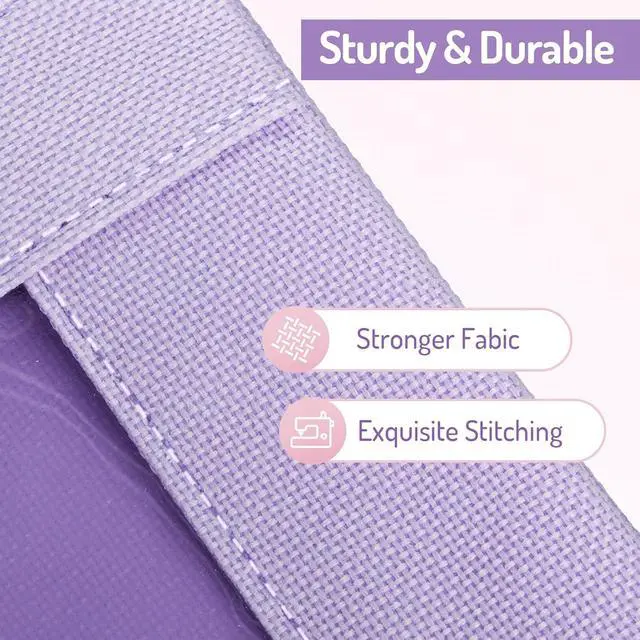 Alt view image 4 of 7 - Forvencer Pencil Pouch for 3 Ring Binder, Pastels Pencil Case,Cute Pen Bag | Smooth Zipper, Cute Soft Pen Bag with Clear Window & 3 Reinforced Grommets, Binder Bag, School Office Supplies, Purple