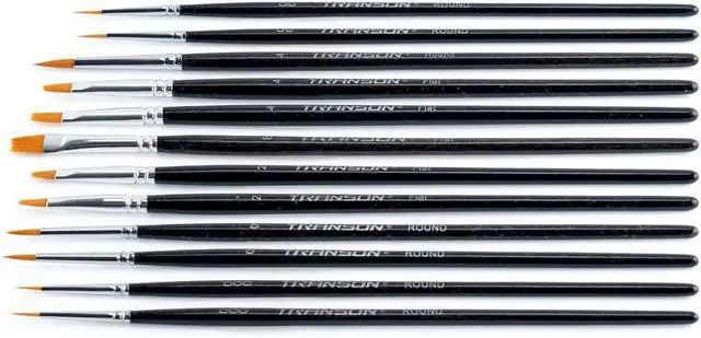 Alt view image 4 of 6 - Transon 12pcs Small Detail Painting Brushes for Miniature Model Painting, Suitable for Acrylic Watercolor Gouache Oil Paint