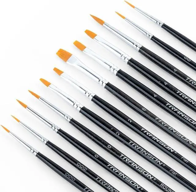 Alt view image 5 of 6 - Transon 12pcs Small Detail Painting Brushes for Miniature Model Painting, Suitable for Acrylic Watercolor Gouache Oil Paint