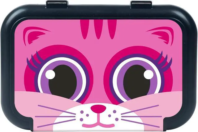 Alt view image 2 of 5 - ZIPIT Recycled Plastic Pencil Box for Girls, Large Capacity Pencil Case for School, Durable Stationery Organizer Box, Pink Kitty
