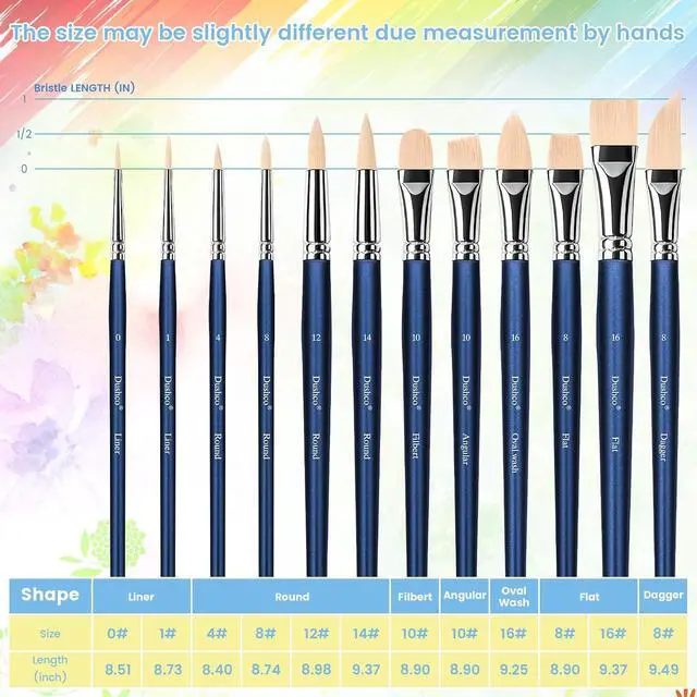 Alt view image 2 of 7 - Watercolor Brushes Professional, Artist Paint Brushes Set, 12 Pieces | Wooden Handle, Synthetic Bristles, Multiple Brush Shapes, Water Color Brushes for Gouache Oil Watercolor Painting